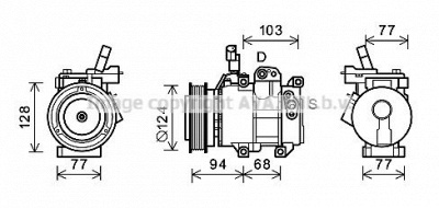 AVA QUALITY COOLING kak236 -  Компрессор, кондиционер
